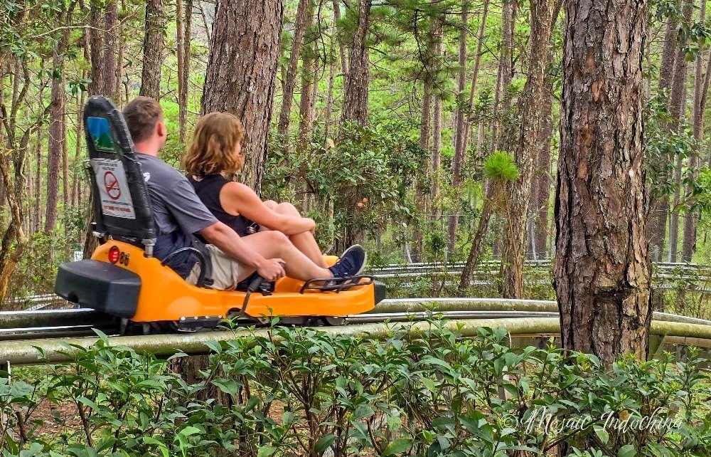 Alpine coaster ride near Datanla Waterfall in Dalat is a recommended experience and activity in the hill-station city in Vietnam