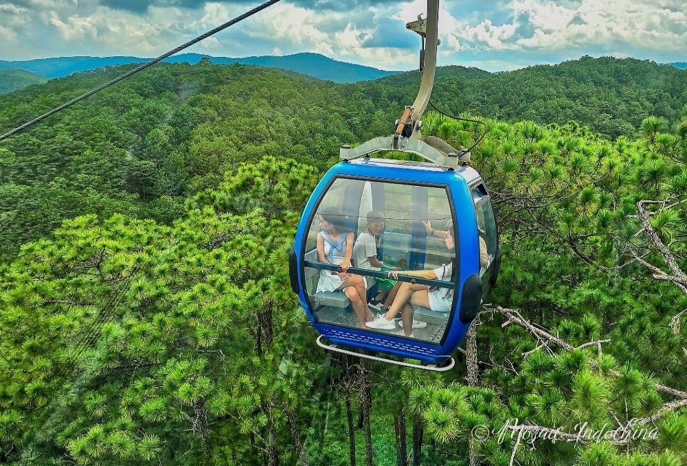 Cable car rides are a popular activity among visitors in Dalat, a high-altitude destination with cool weather in Vietnam.