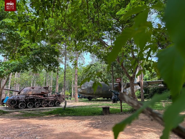 War remnants of the Vietnam War (1955-1975) displayed at Cu Chi Tunnels