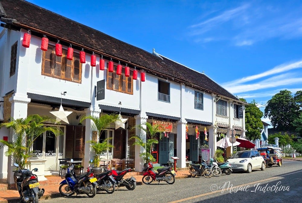 French colonial architecture in the city center of Luang Prabang