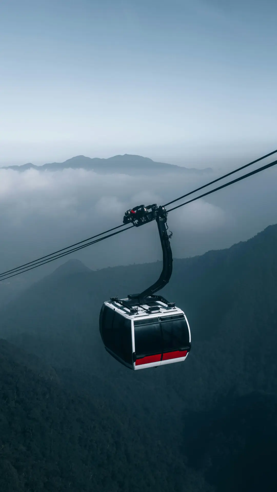 A cable car in Fansipan, the highest mountain in Vietnam and Indochina