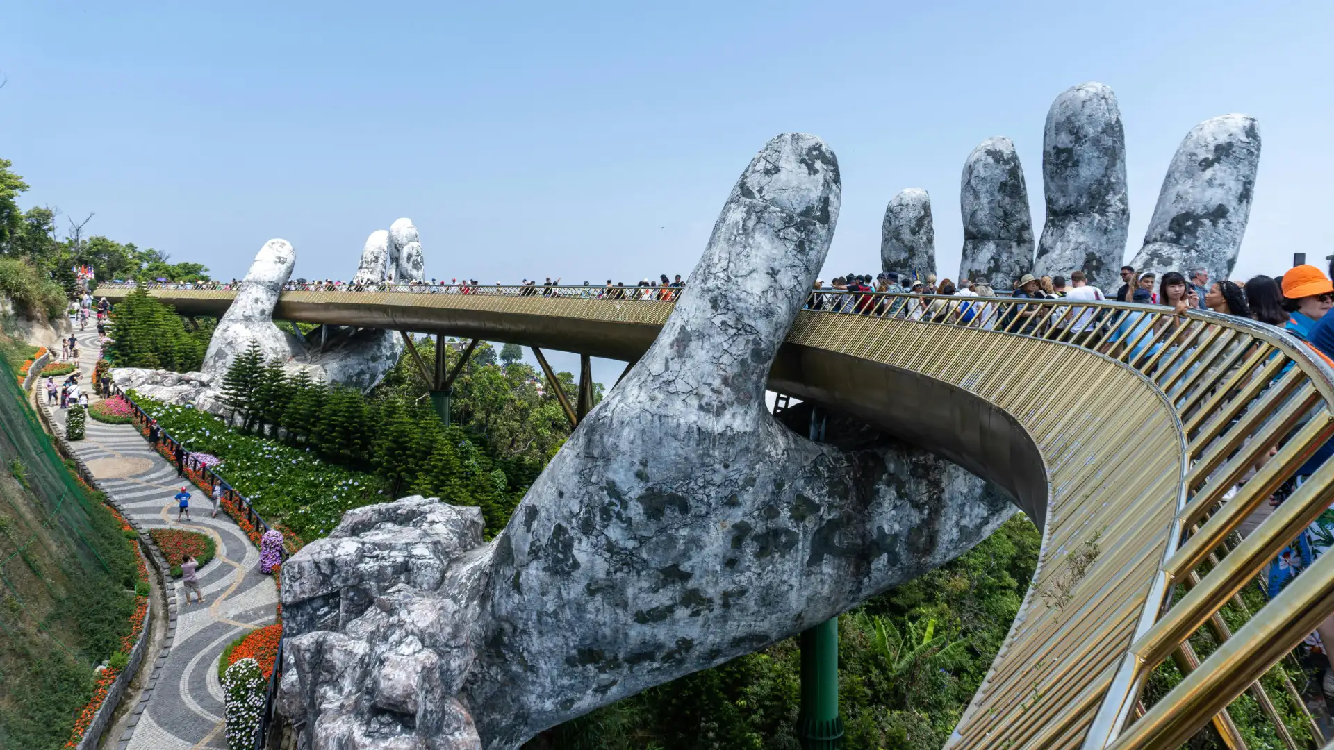 Golden Bridge in Ba Na Hills, one of the most popular tourist destinations in Vietnam