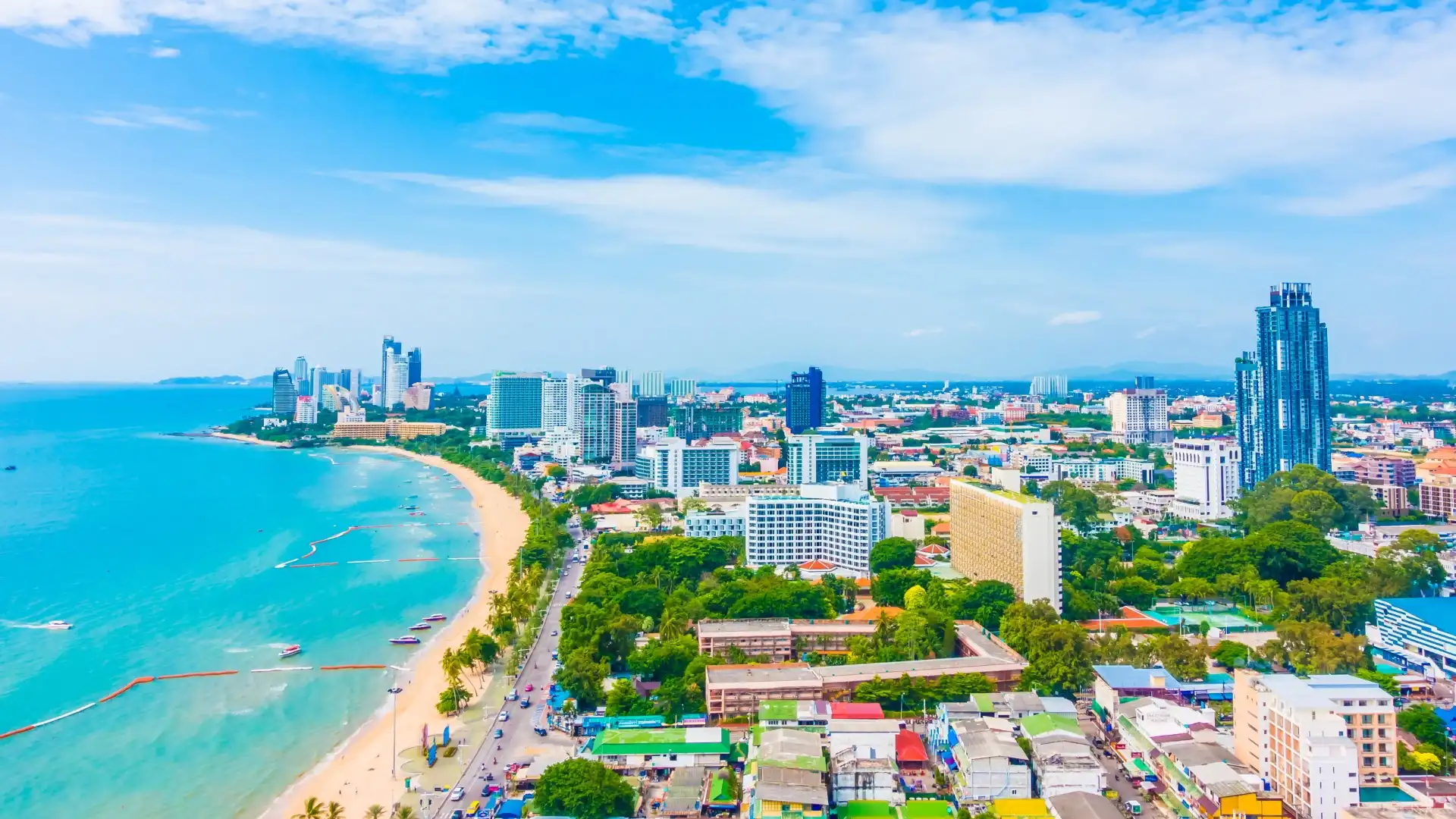 Pattaya City and Pattaya Beach, a popular beach resort in Thailand