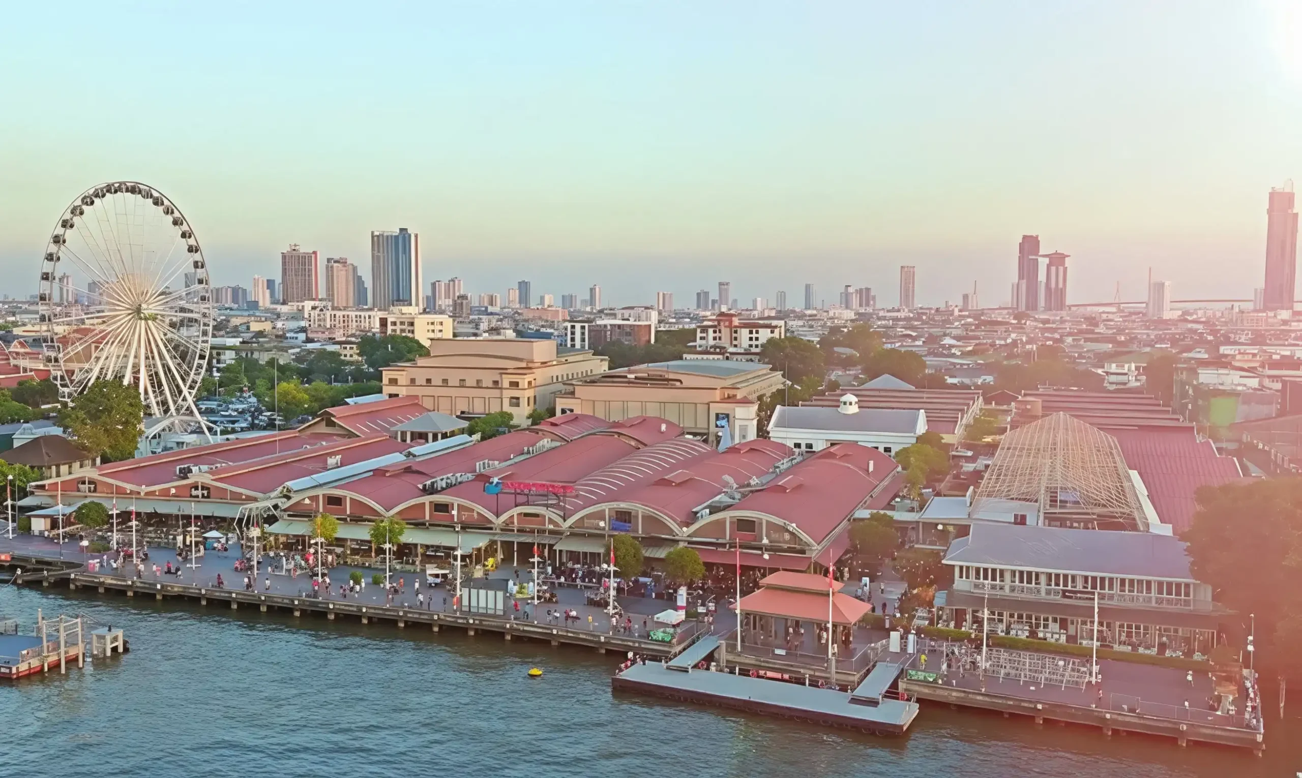 Asiatique Pier, one of the best places for shopping, entertainment, and dinner cruises in Bangkok