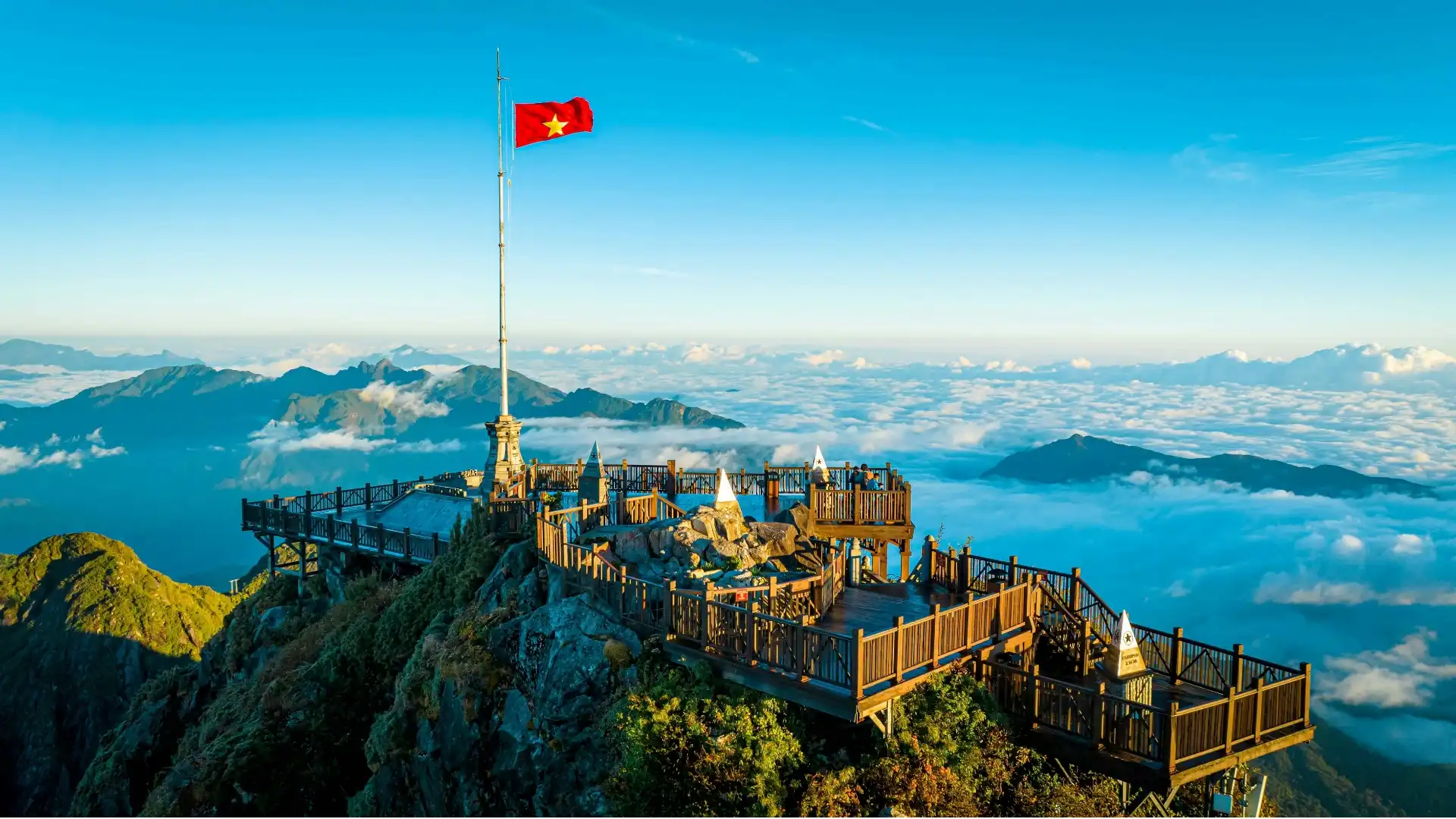 Fansipan summit, the highest mountain peak in Vietnam and Indochina, a major tourist attraction in Vietnam
