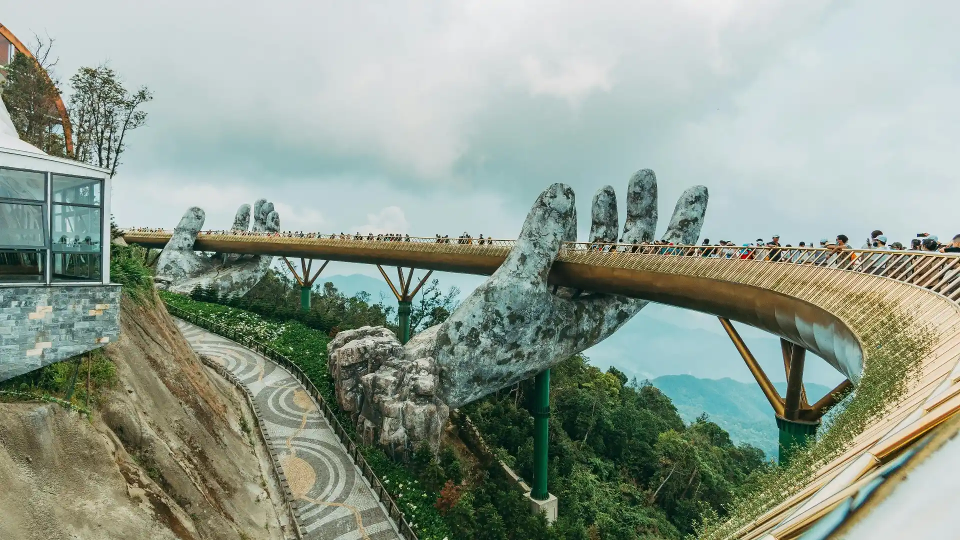 Golden Bridge in Ba Na Hills is one of the most popular tourist attractions in Vietnam.