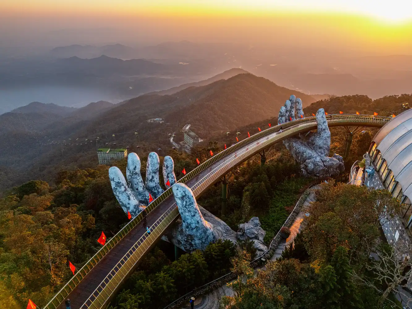 Golden Bridge and French Village in Ba Na Hills are the top highlights in central Vietnam.
