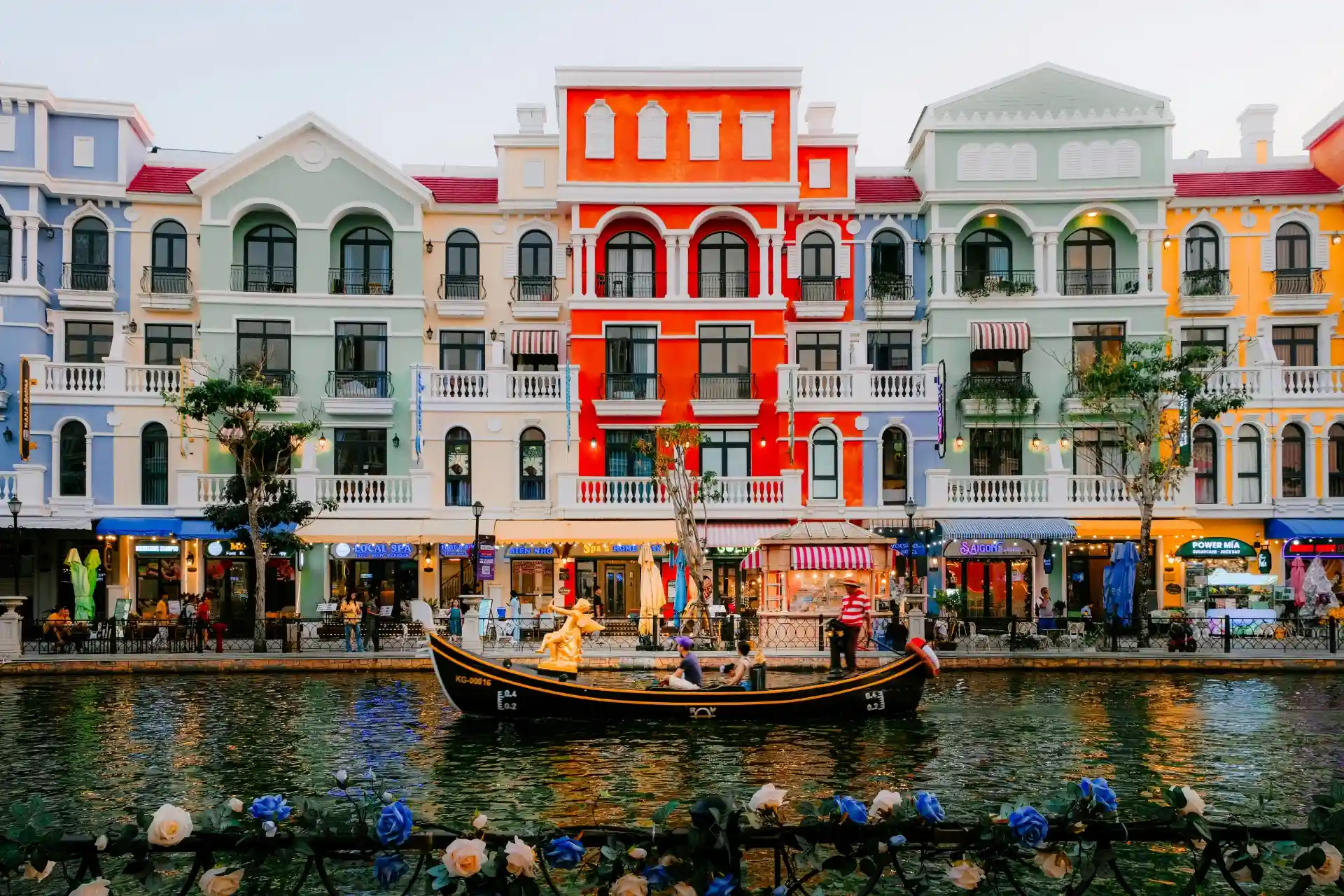A gondola ride in Grand World in Phu Quoc is a popular tourist activity.