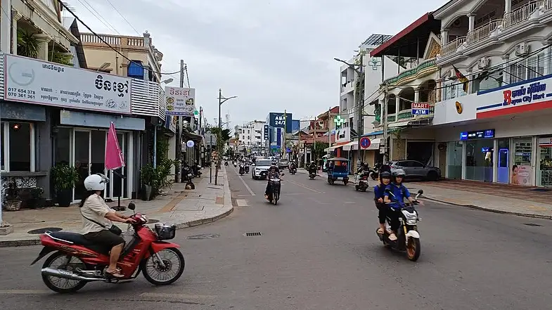 Downtown Siem Reap, the top destination in Cambodia